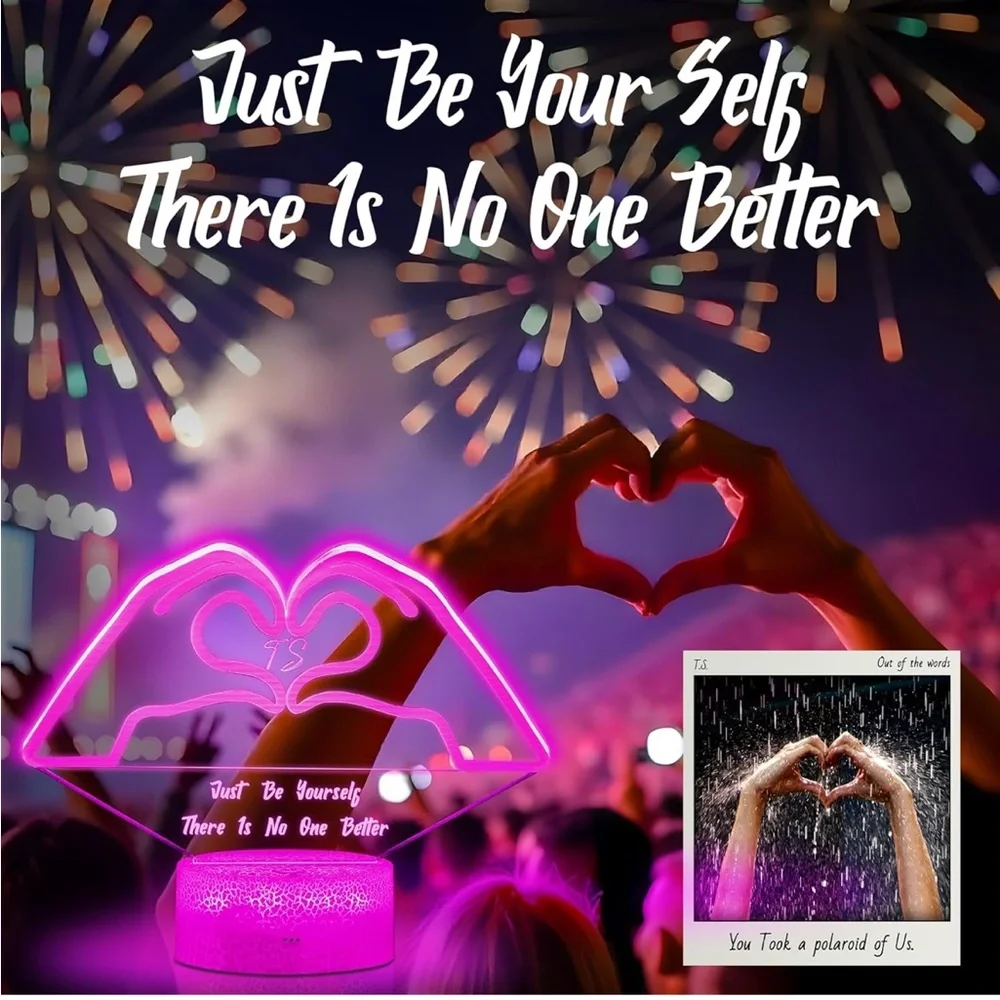 LED Taylor Swift Heart Hands Neon Light color changing NWT